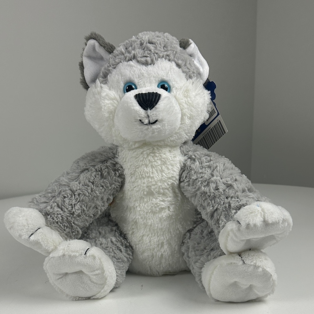 Build-A-Bear Happy Husky Gray and White Husky Plush